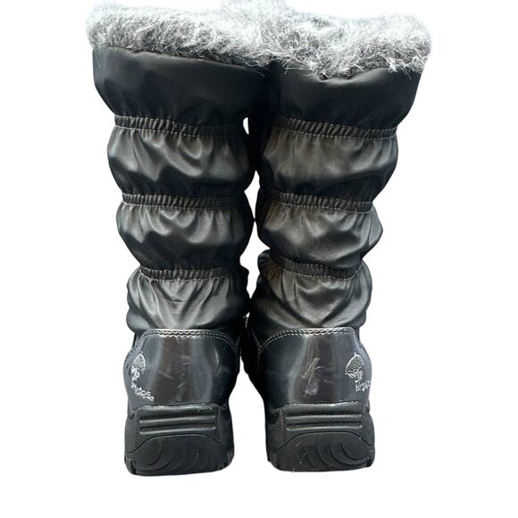 Totes Rogan Winter Boot 7W Gray Shiny Faux Fur Y2K School Snow Puffy Streetwear - Picture 4 of 15